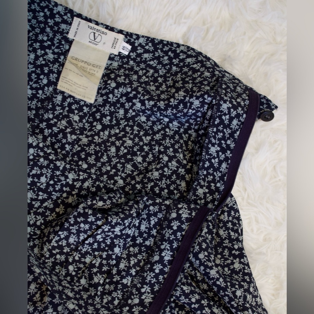 Valentino 80’s Vintage Miss V Silk Ditsy Floral A-Line Women’s Skirt Size 12 - Picture 7 of 8